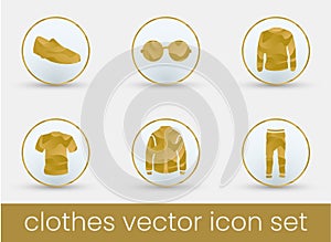Clothes Icon Set gold