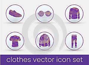 Clothes Icon Set purple