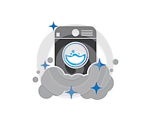 Laundry logo vector icon template