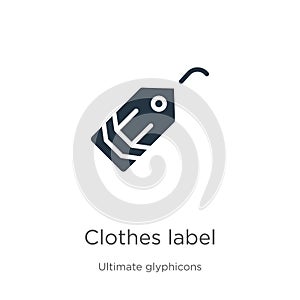 Clothes label icon vector. Trendy flat clothes label icon from ultimate glyphicons collection isolated on white background. Vector