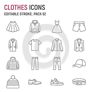 Clothes line icon set