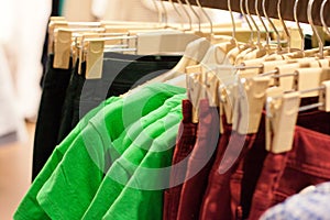 Clothes in the modern retail store