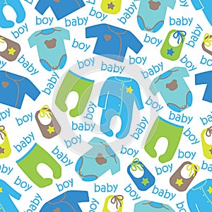 Clothes for newborn baby boy seamless pattern