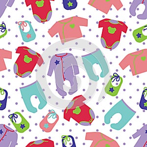 Clothes for newborn baby seamless pattern