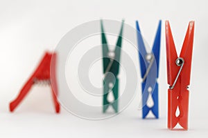Clothes pegs in different colors