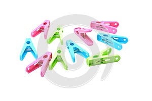 Clothes-pegs isolated on a white background.