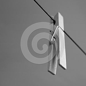 Clothes Pin clipped Black & White