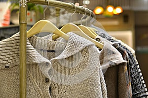 Clothes on racks in fashion store,clothing store,clothes store,fashion shop