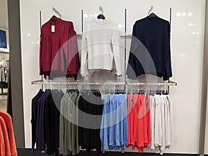 Clothes for sale in department store