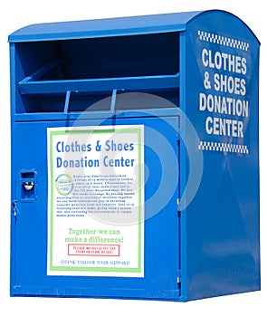 Clothes and shoes roadside donation drop box