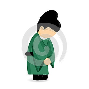 Clothes traditional culture of Korean, Eunuch character cartoon vector design.