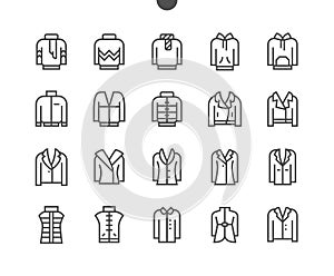 Clothes UI Pixel Perfect Well-crafted Vector Thin Line Icons 48x48 Grid for Web Graphics and Apps. Simple Minimal