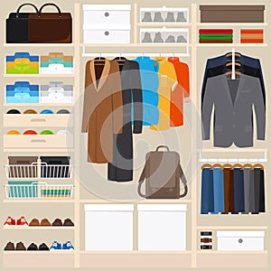 Clothes wardrobe vector illustration
