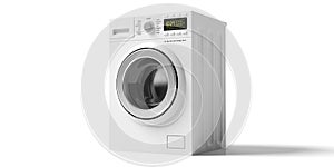 Clothes washing, dryer machine on white background. 3d illustration