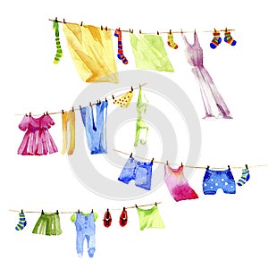 Clothes washings ÃÂ¾n a rope.