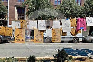 Voter clothesline, Jackson Heights, Queens photo
