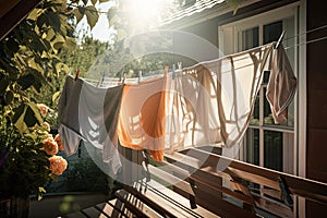 Stendibiancheria fresco lavare asciugamani un foglie sospeso Caldo il sole 