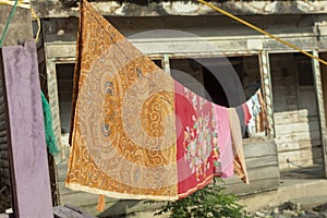 Clothesline in front of the house