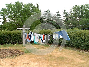 Clothesline on the prairie