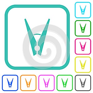 Clothespin vivid colored flat icons