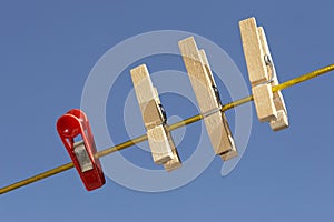 Clothespins on the line