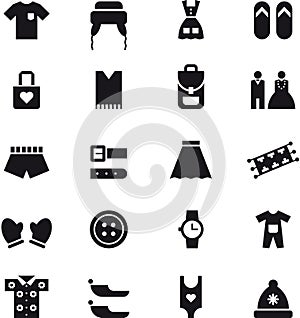 Clothing and accessories icons