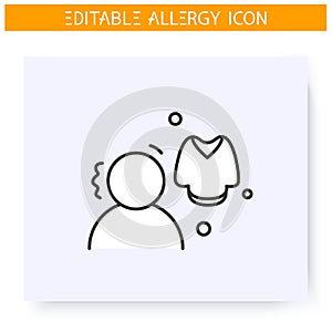 Clothing allergy line icon. Editable illustration