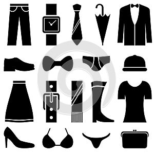 Clothing Black and White Icons