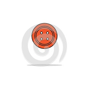 Clothing button color thin line icon.Vector illustration