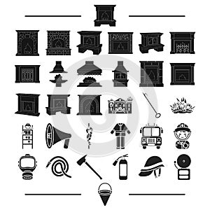 Clothing, construction, decoration and other web icon in black style. core, protection, tools icons in set collection.