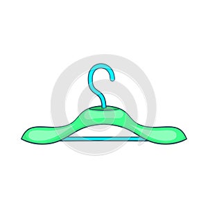Clothing hanger icon, cartoon style
