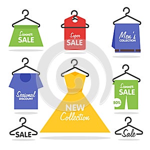 Clothing hangers SALE signage and banners