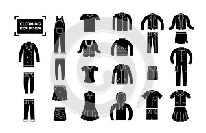 Clothing Icon Black Set Design