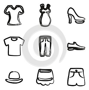 Clothing Icons Freehand