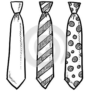 Clothing necktie sketch