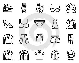 Clothing outline icon and symbol for website, application