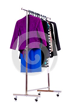 Clothing rack isolated photo