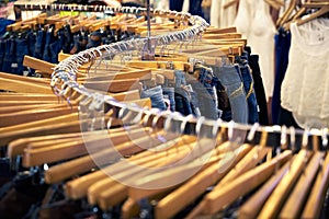 Clothing and retail store-view of shop with jeans.tif