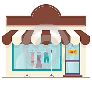 Clothing retail storefront vector illustration isolated graphic