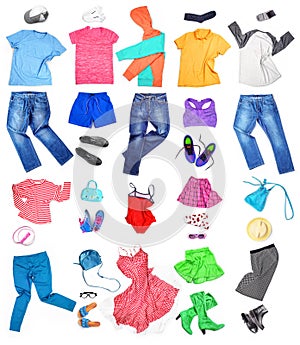Clothing. Seth with male female and child clothes photo