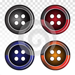 Clothing shirt button flat icons for apps and websites