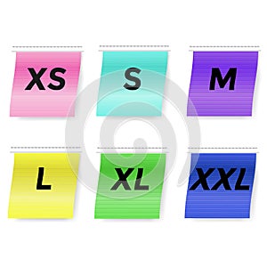 Clothing Size Labels. Vector Illustration