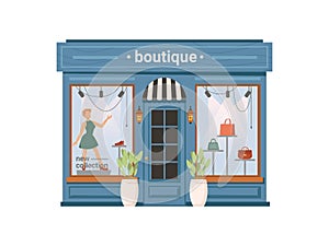 Clothing store, boutique shopstore facade exterior photo