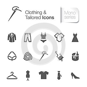 Clothing & tailored related icons