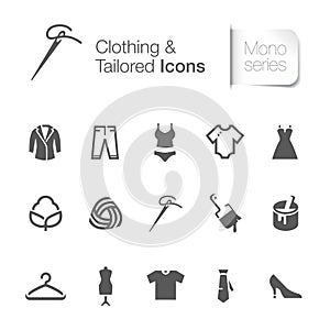 Clothing & tailored related icons photo