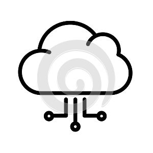 Cloud computing line icon photo