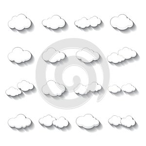 Set of Cloud Icons, Cloud shapes collection, Vector illustration.