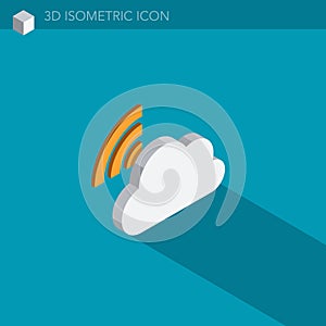 Cloud 3D isometric web icon