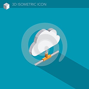 Cloud 3D isometric web icon