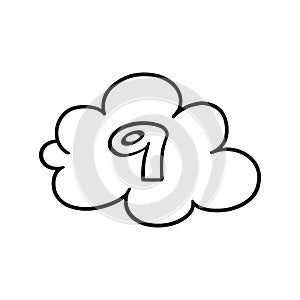 Cloud 9 outline illustration concept